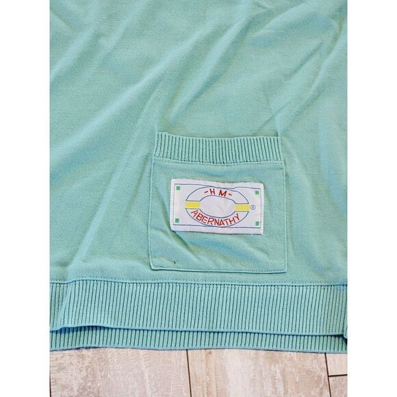 HM Abernathy L Vintage Shirt Unisex Mint‎ Green 1990's Round Neck Pocket - Picture 5 of 5